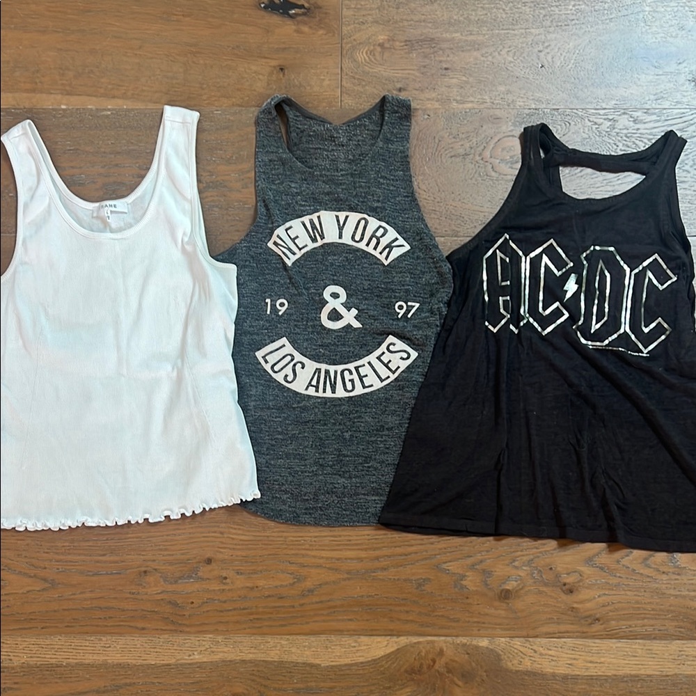 THREE TANKS, Chaser AC/DC White Frame, & NY LA Tank Tops